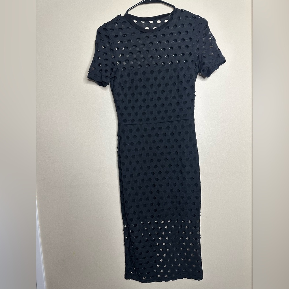 Circular hole Black Dress